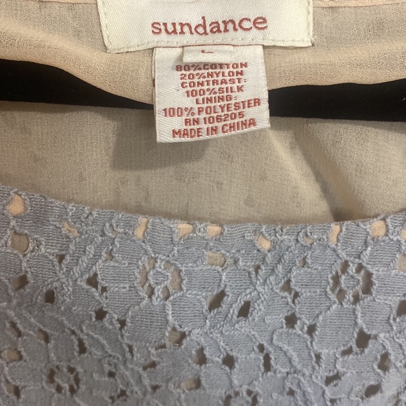 Like New Sundance long Sleeve Silk Scarf w/ Lace Bodice Bohemian Top Mixed Media - Picture 4 of 9